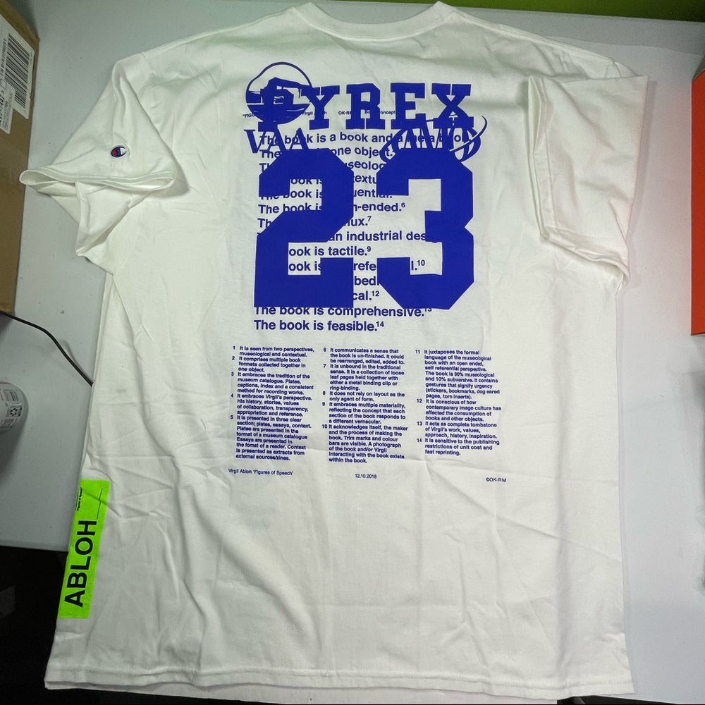 Champion x Virgil Abloh Pyrex Mens 2XL White Tee Shirt Figures of Speech T-Shirt - Picture 4 of 12